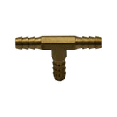 1/4" Three Way Brass Hose Barb Tee H8